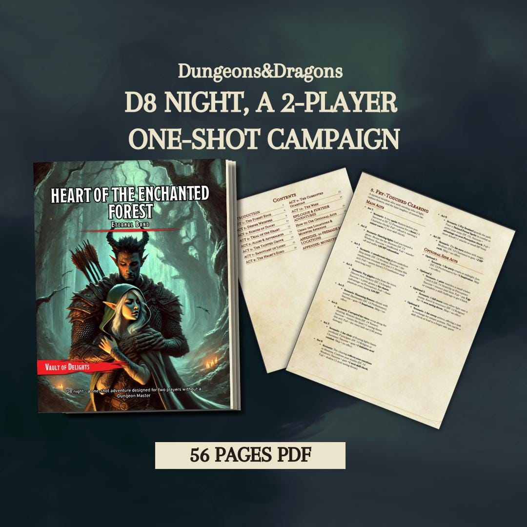 D8 Night: A Short Two-Player Campaign with No DM - digital download preview