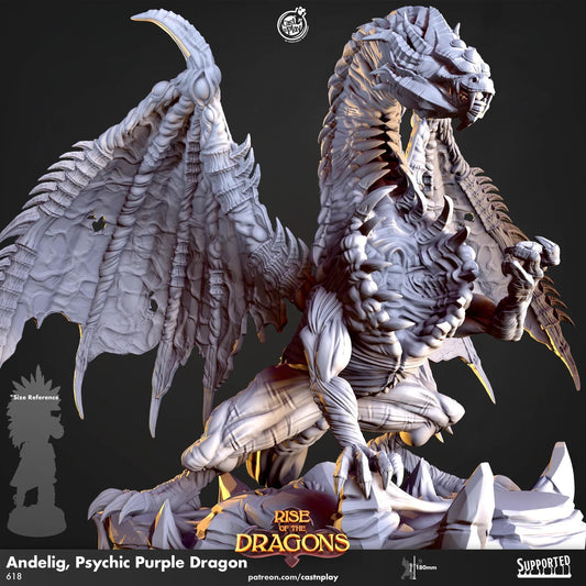 Purple Psychic Dragon Large Miniature