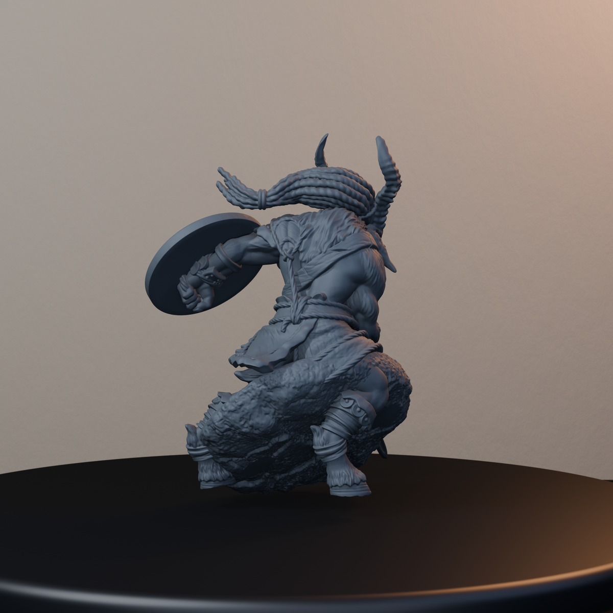 Goatmen Fantasy Miniatures - Goatman Pose 04 - front right three-quarter view