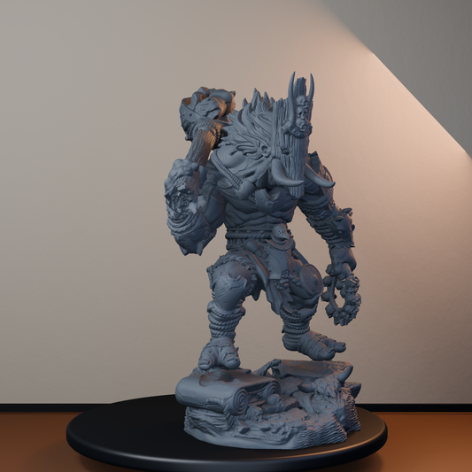 Blackspring Troll Orc Miniatures - Blackspring Troll Pose 01 - front right three-quarter view