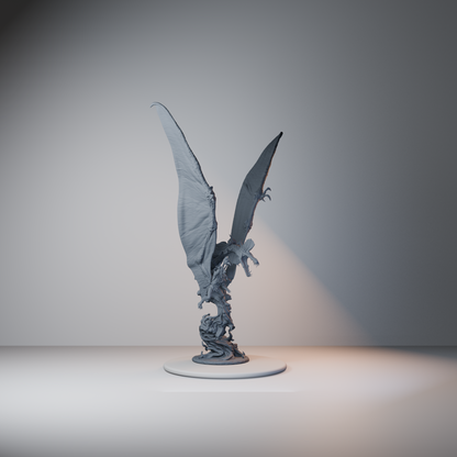 Quetzal Riders Fantasy Miniatures - Quetzal Rider Pose 04 - front right three-quarter view