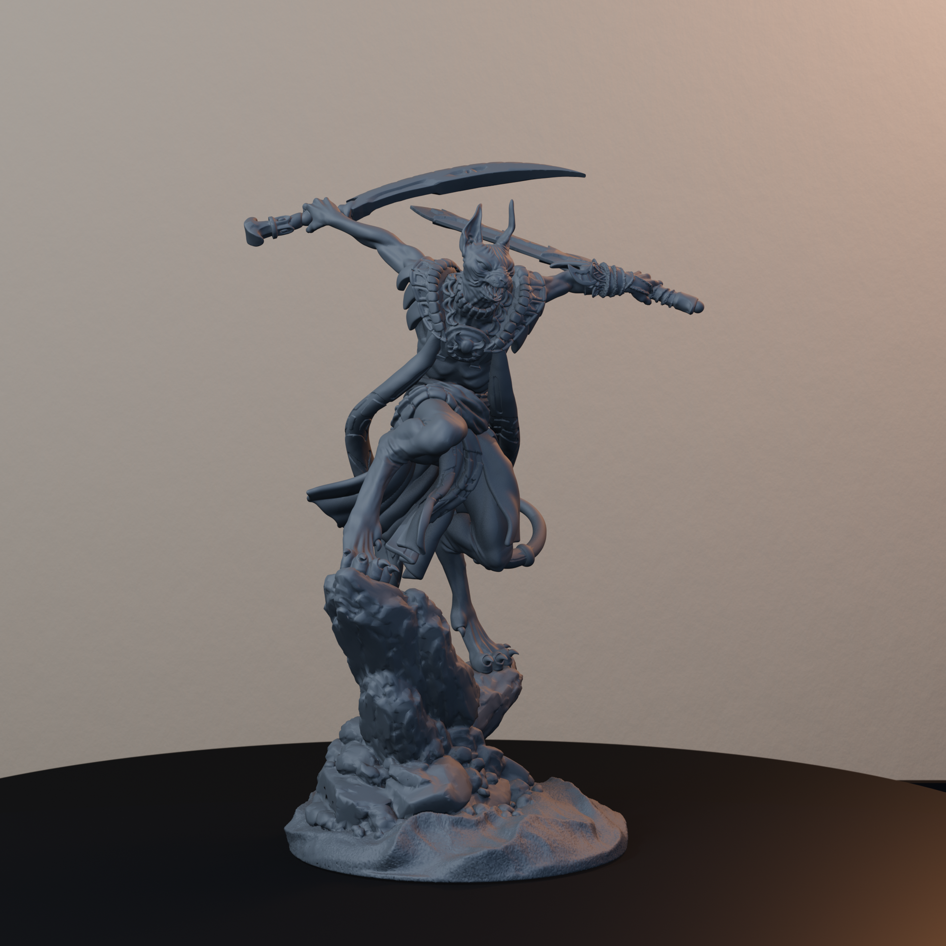 Mau Egyptian Fantasy Miniatures - Mau Pose 01 - front right three-quarter view