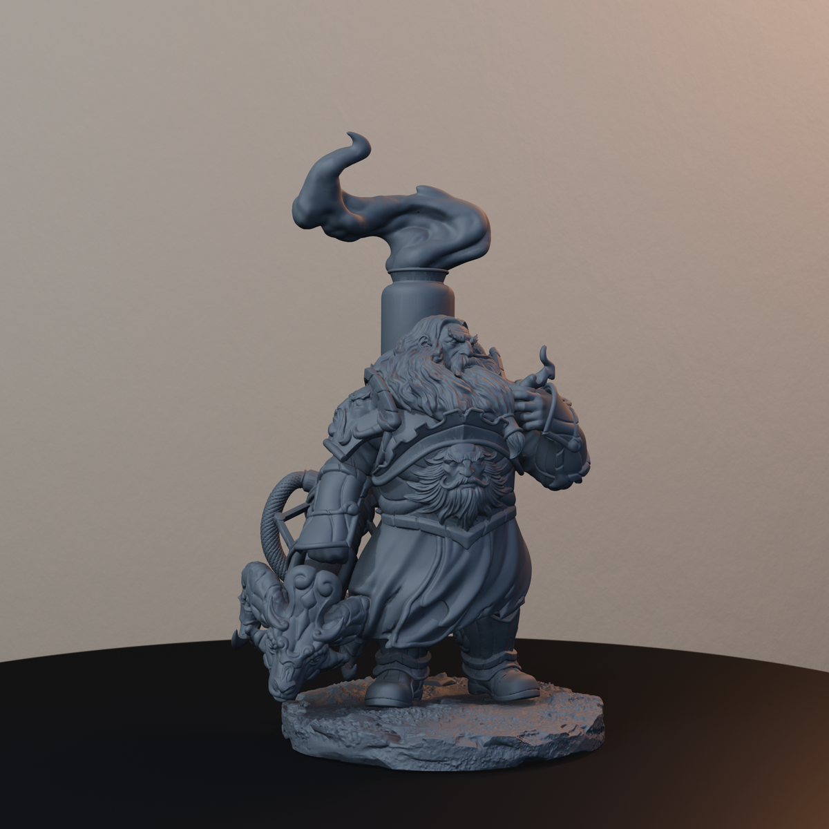 Steelbreaker Firespitters Dwarf Miniatures - Steelbreaker Firespitter Pose 03 - front right three-quarter view