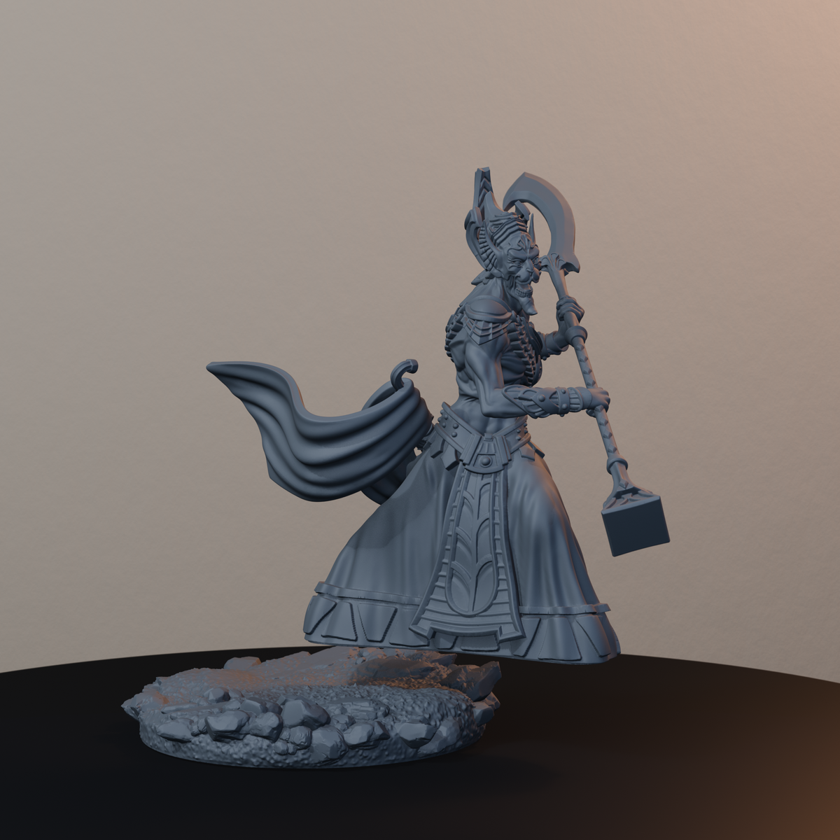Sandmancer Aristocrats Egyptian Fantasy Miniatures - Sandmancer Aristocrat Pose 03 - front right three-quarter view