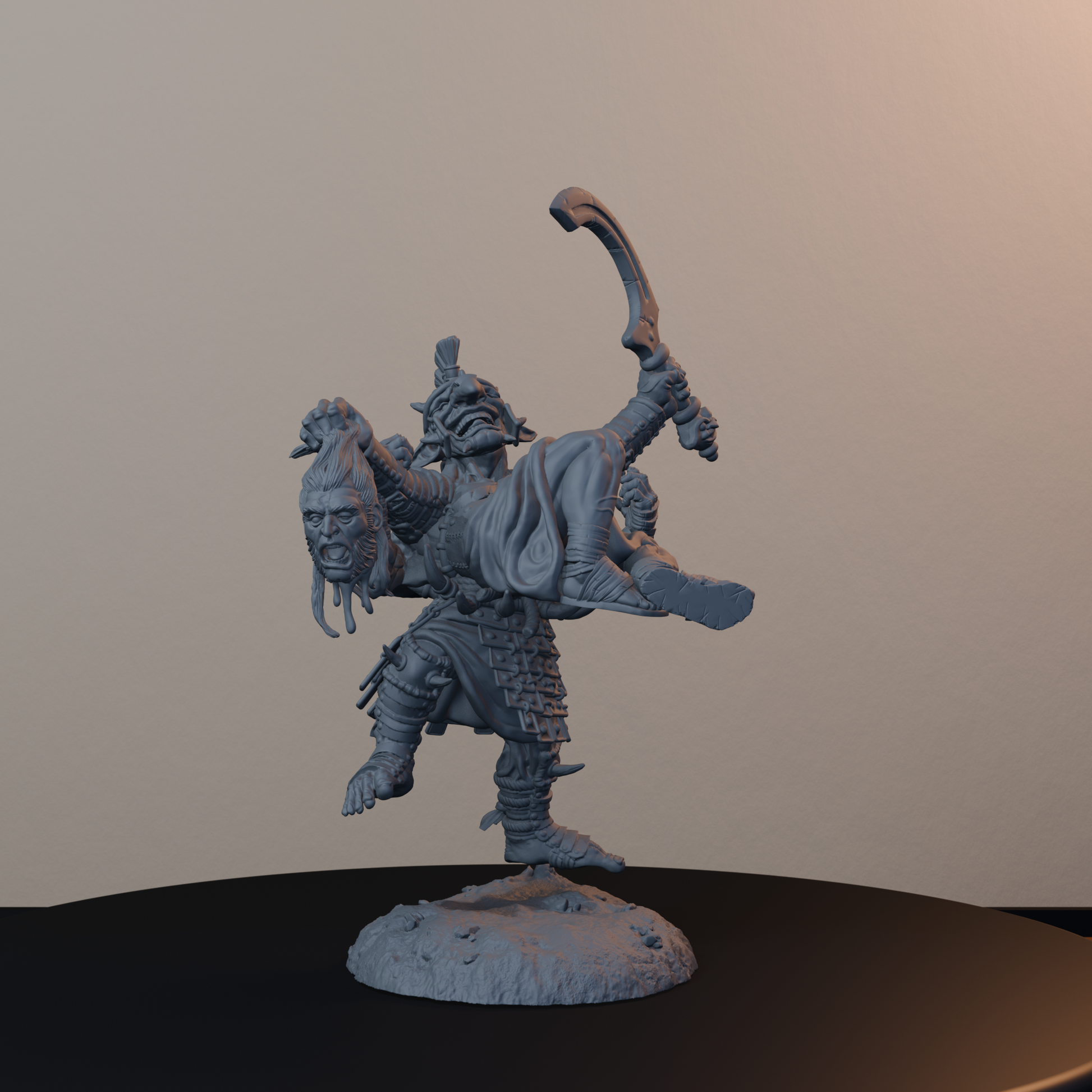 Boncesnagga The Pit Fighter Orc Miniatures - Boncesnagga - The Pit Fighter - front right three-quarter view