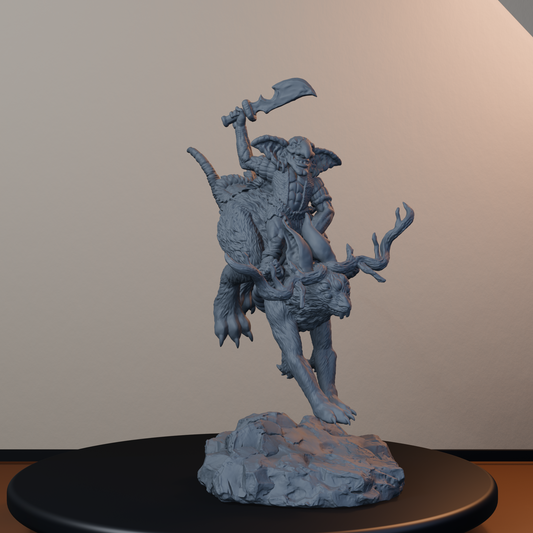 Goblin Riders Fantasy Miniatures - Goblin Rider Pose 03 - front right three-quarter view