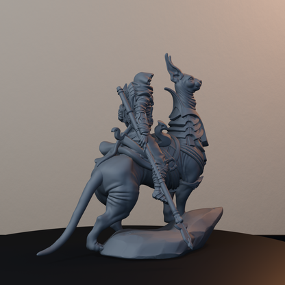 Salahari Riders Egyptian Fantasy Miniatures - Salahari Rider Pose 03 - front right three-quarter view
