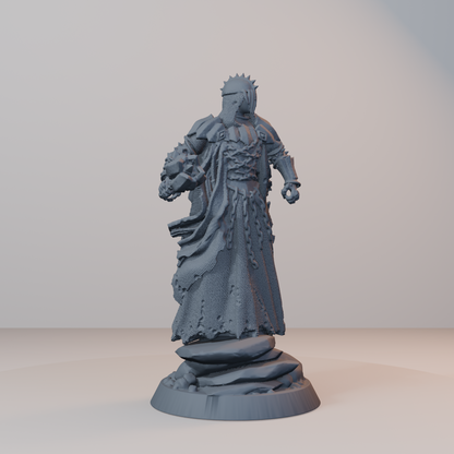 Baron's Soldiers Fantasy Miniatures - Wraith_Mace_Posed (repaired) - front right three-quarter view