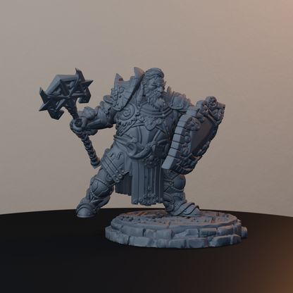 Steelbreaker Warriors Dwarf Miniatures - Steelbreaker Warrior Pose 04 - front right three-quarter view