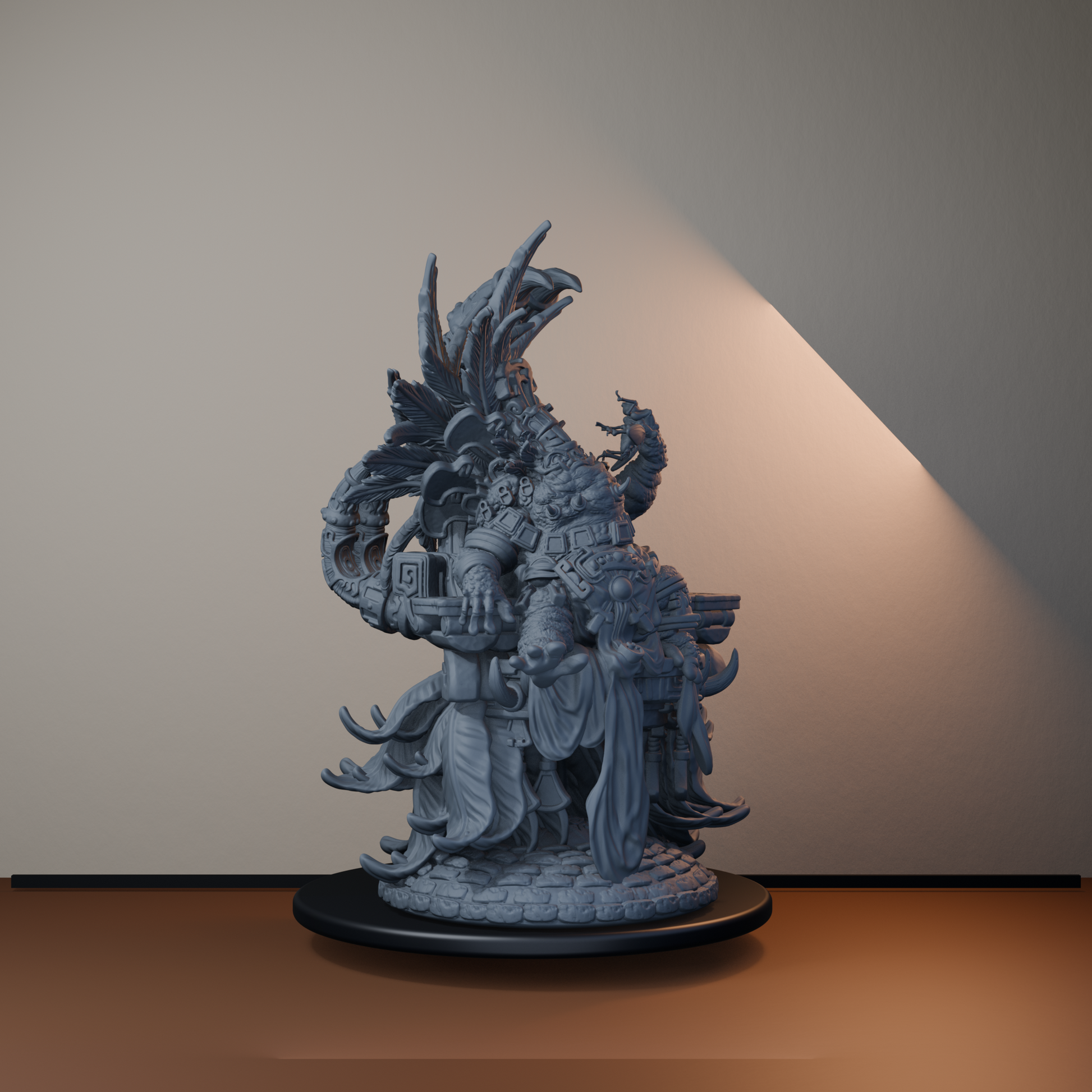 High Priest of Ziskal Fantasy Miniatures - High Priest of Ziskal Closed Mouth - front right three-quarter view