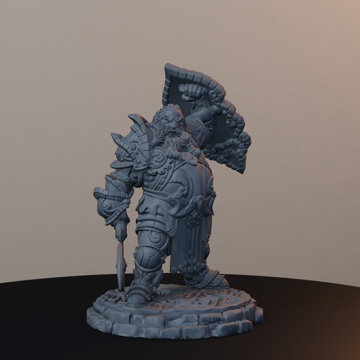 Steelbreaker Warriors Dwarf Miniatures - Steelbreaker Warrior Pose 01 - front right three-quarter view