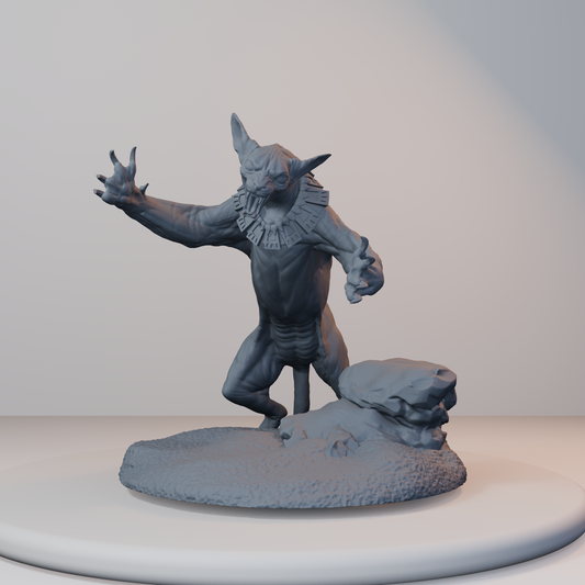 Sons Of Sekhmet Egyptian Fantasy Miniatures - Son of Sekhmet Cat - front right three-quarter view