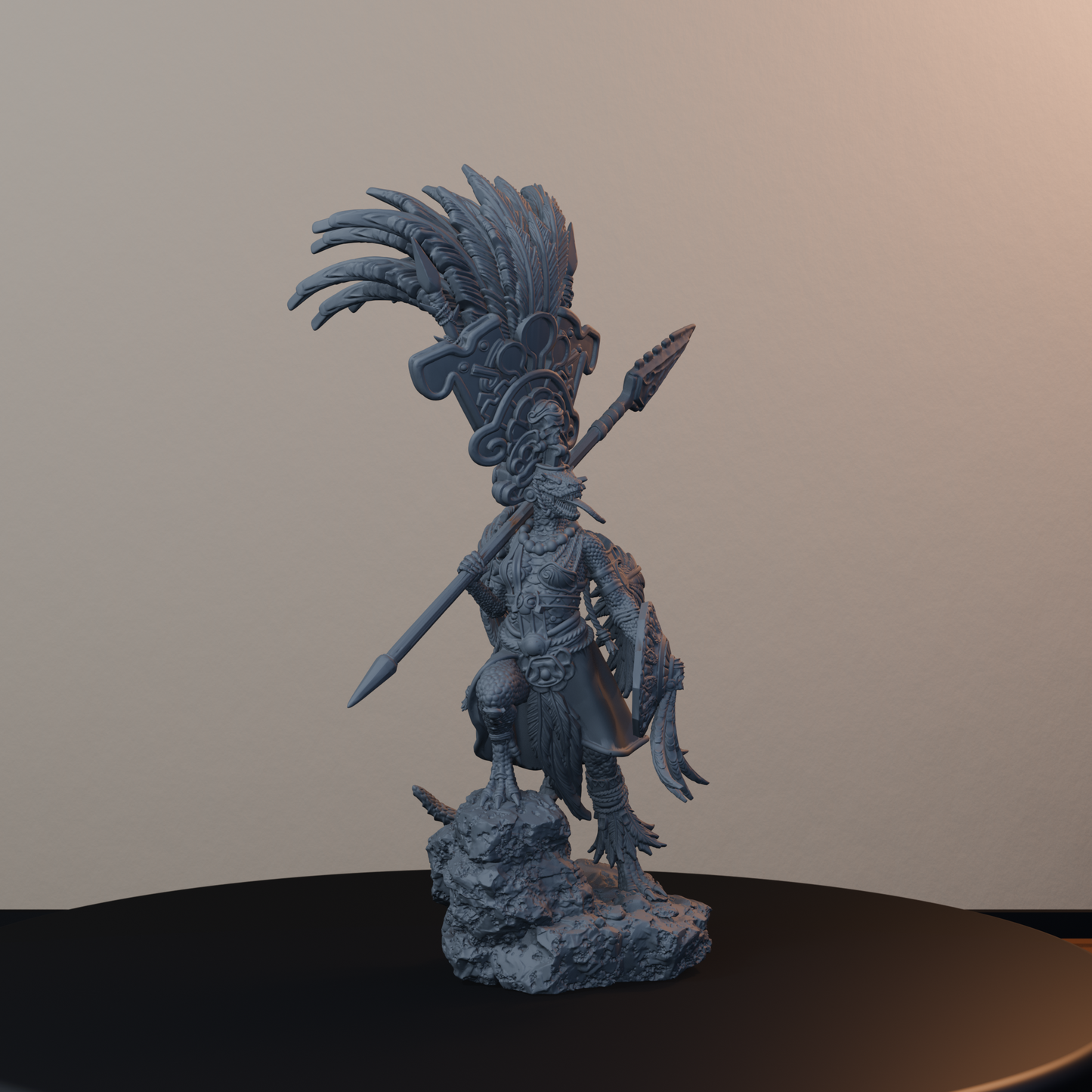 Agama Sundancers Fantasy Miniatures - Agama Sundancer Pose 04 - front right three-quarter view