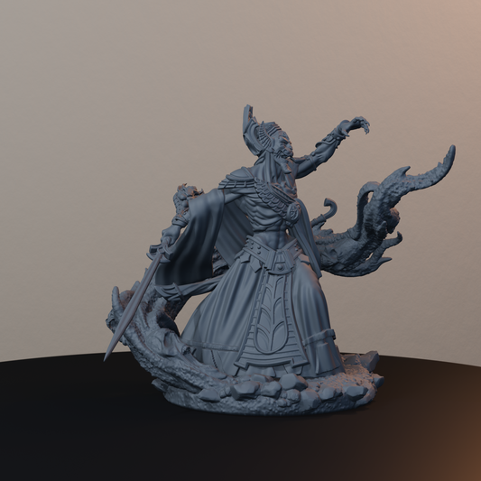 Sandmancer Aristocrats Egyptian Fantasy Miniatures - Sandmancer Aristocrat Pose 01 - front right three-quarter view