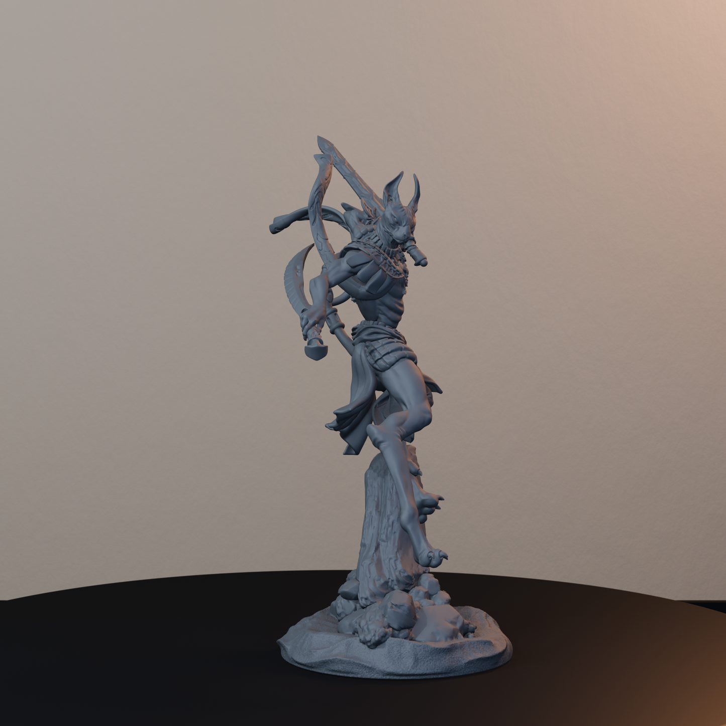 Mau Egyptian Fantasy Miniatures - Mau Pose 03 - front right three-quarter view