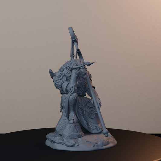 Yak Folk Fantasy Miniatures - Yak Folk Pose 01 - front right three-quarter view