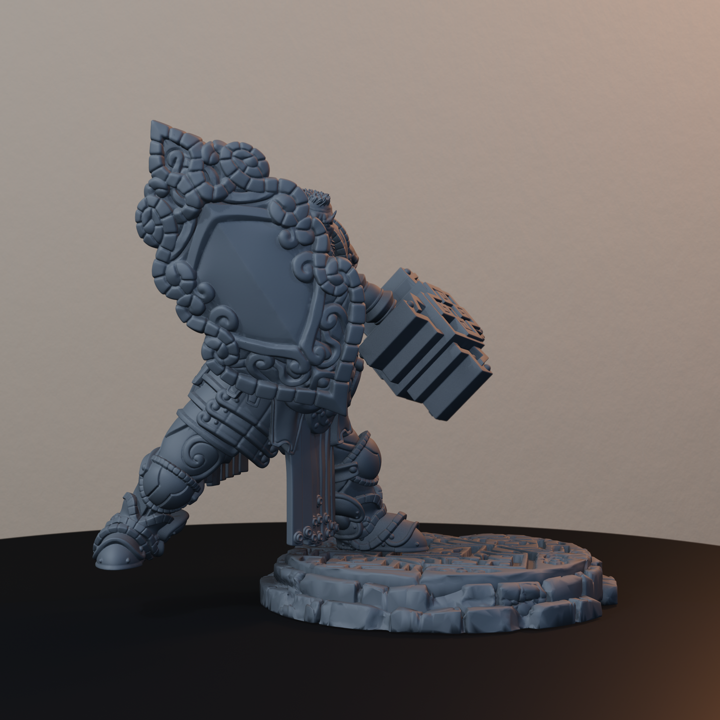 Steelbreaker Warriors Dwarf Miniatures - Steelbreaker Warrior Pose 03 - front right three-quarter view