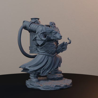 Steelbreaker Firespitters Dwarf Miniatures - Steelbreaker Firespitter Pose 02 - front right three-quarter view