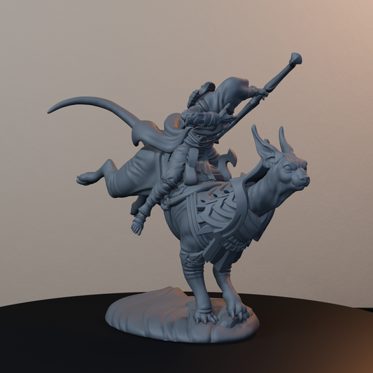 Salahari Riders Egyptian Fantasy Miniatures - Salahari Rider Pose 01 - front right three-quarter view