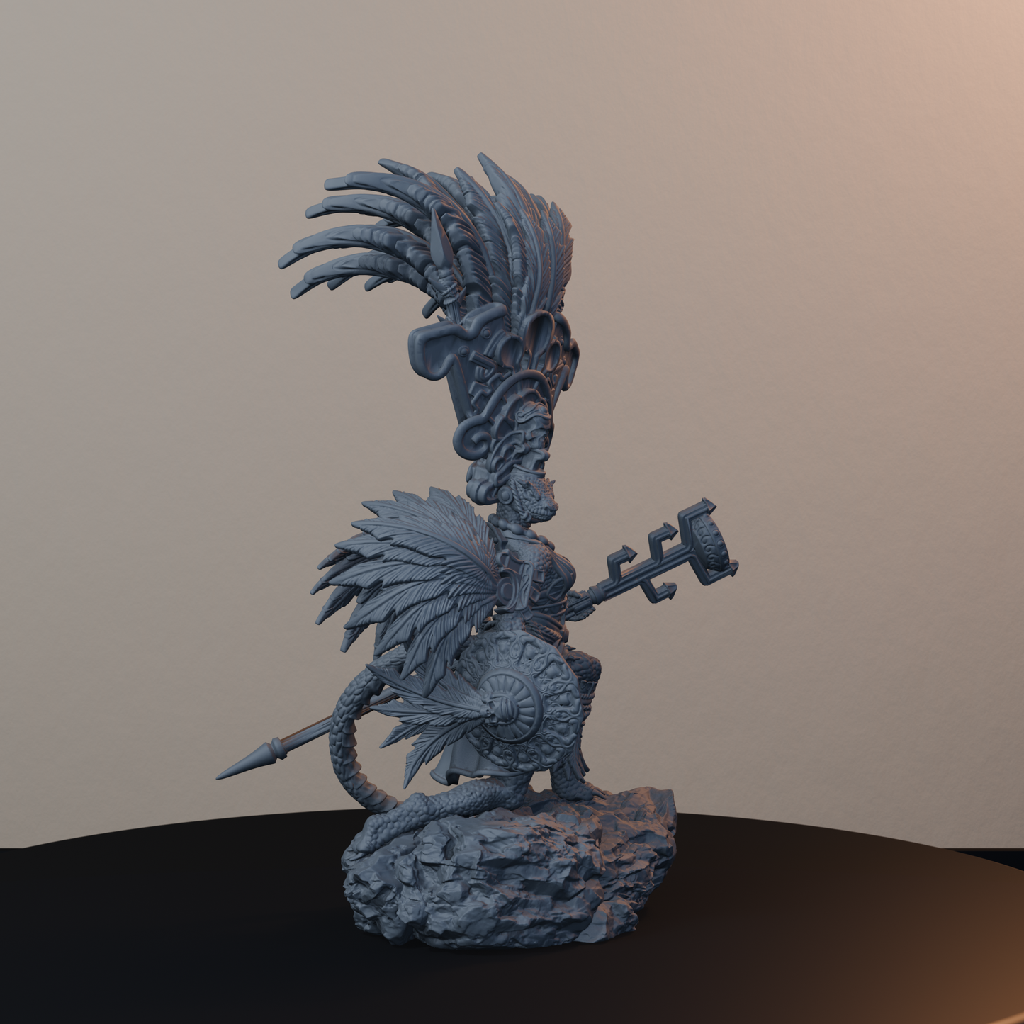 Agama Sundancers Fantasy Miniatures - Agama Sundancer Pose 01 - front right three-quarter view