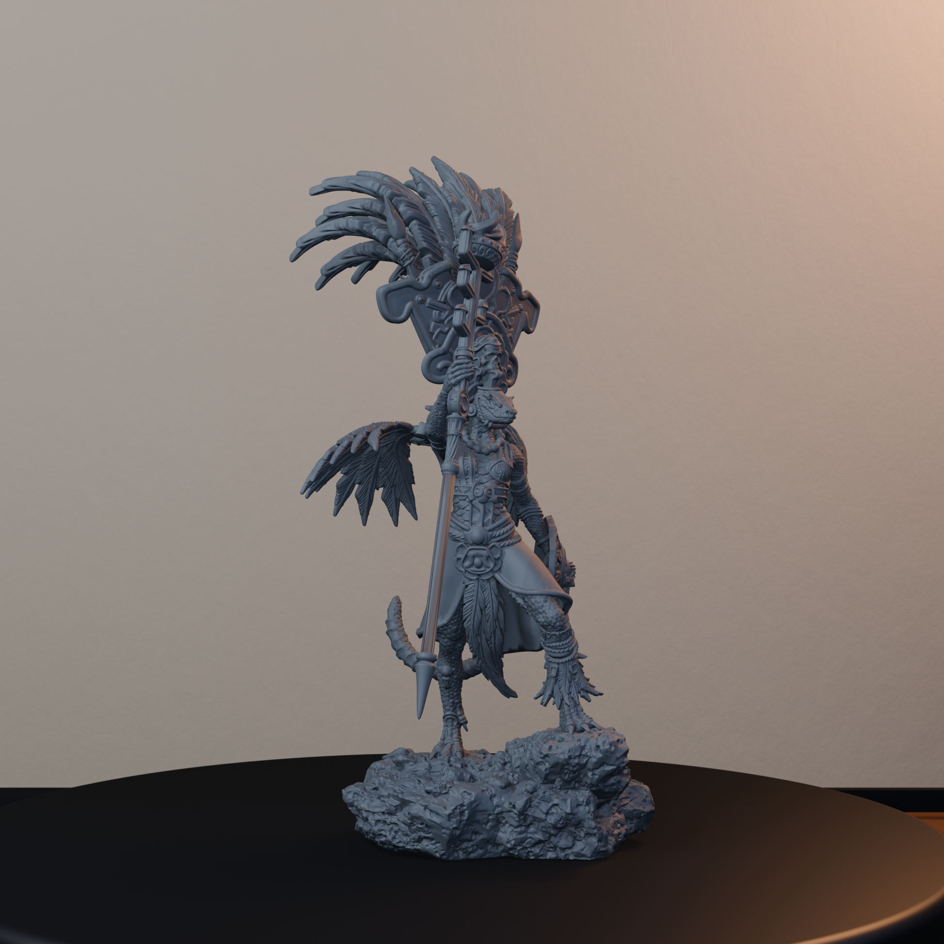 Agama Sundancers Fantasy Miniatures - Agama Sundancer Pose 02 - front right three-quarter view