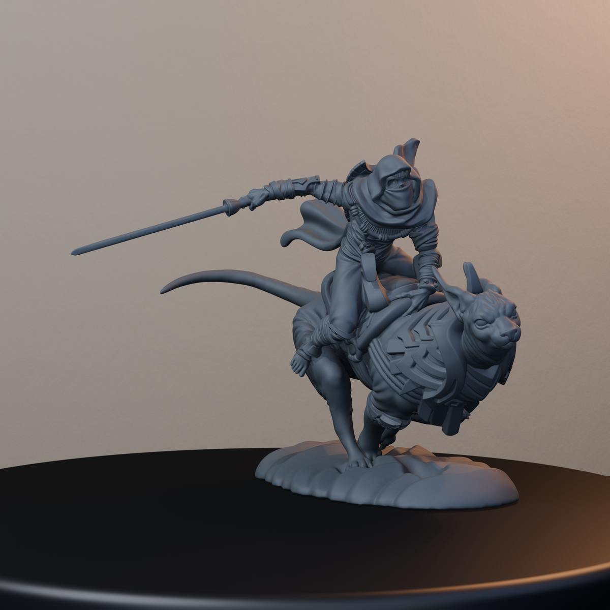 Salahari Riders Egyptian Fantasy Miniatures - Salahari Rider Pose 02 - front right three-quarter view