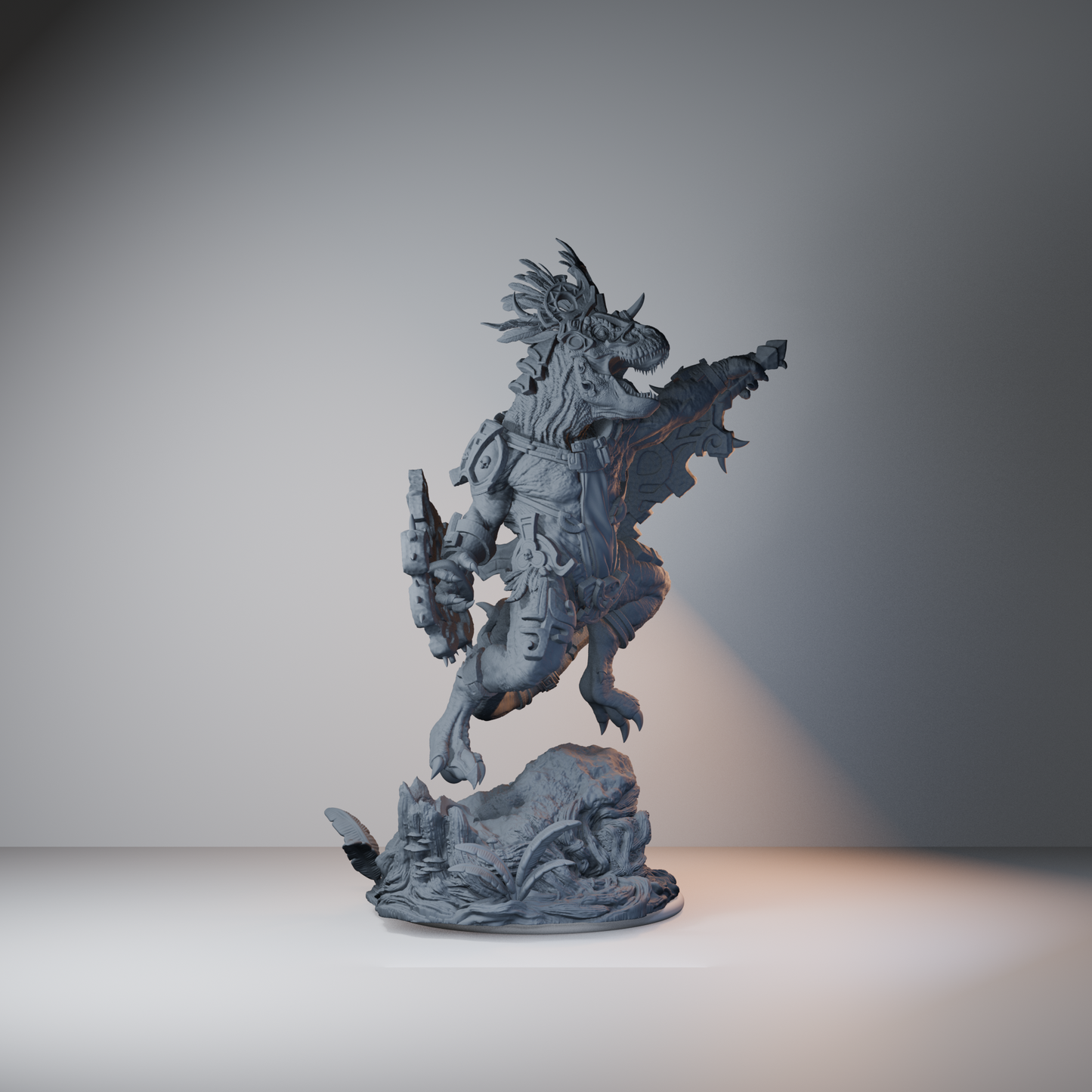 Blessed Claws of Ziskal Fantasy Miniatures - Blessed Claw of Ziskal Pose 02 Armor - front right three-quarter view