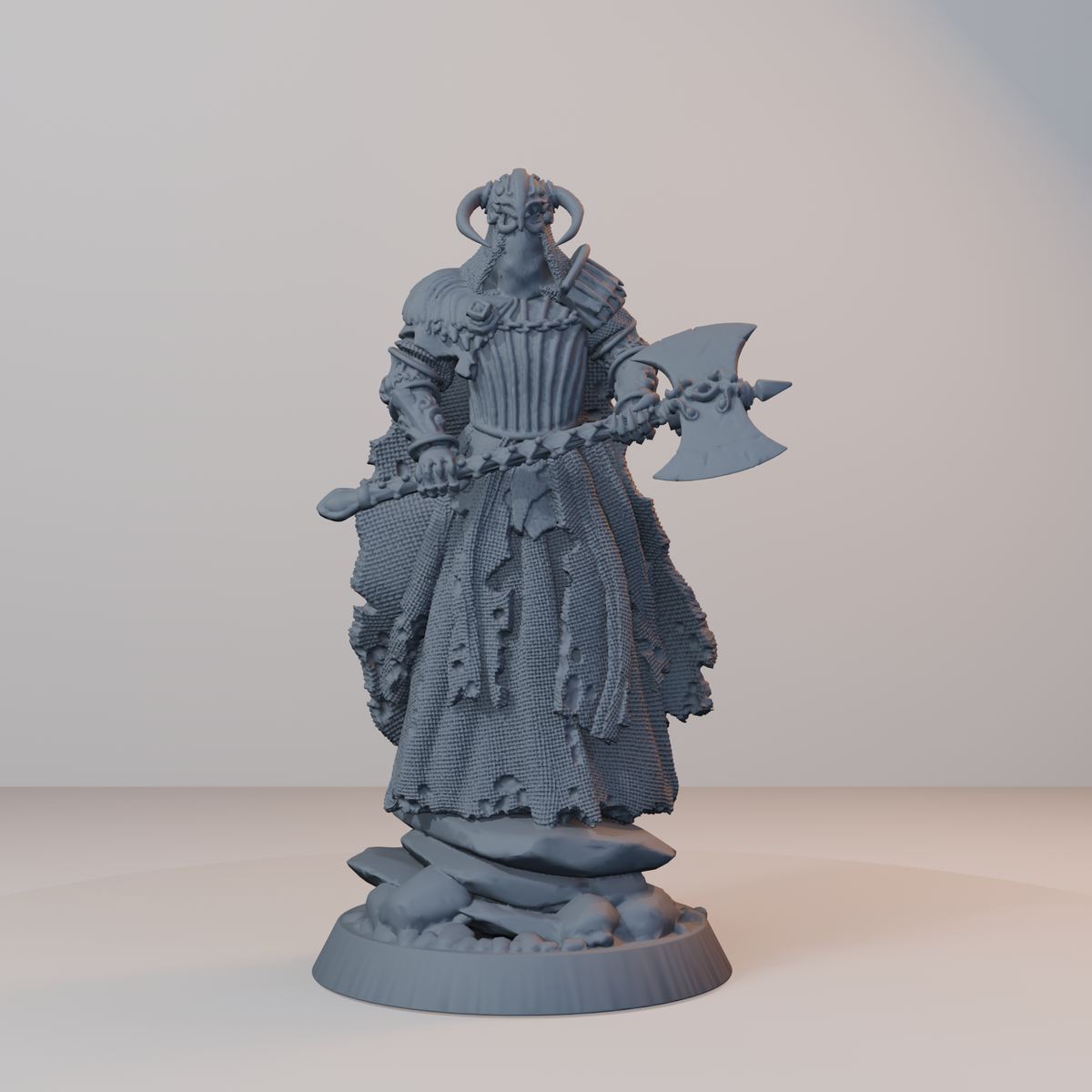 Baron's Soldiers Fantasy Miniatures - Wraith_Axe_Posed (repaired) - hero view