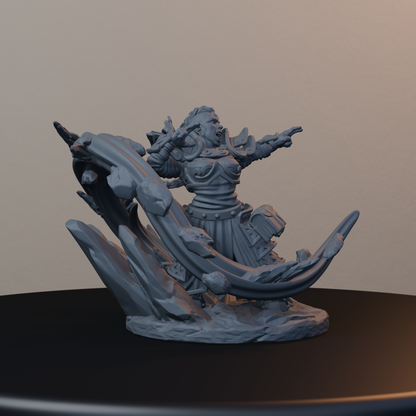 Geomancers Dwarf Miniatures - Geomancer Female Pose 01 - hero view
