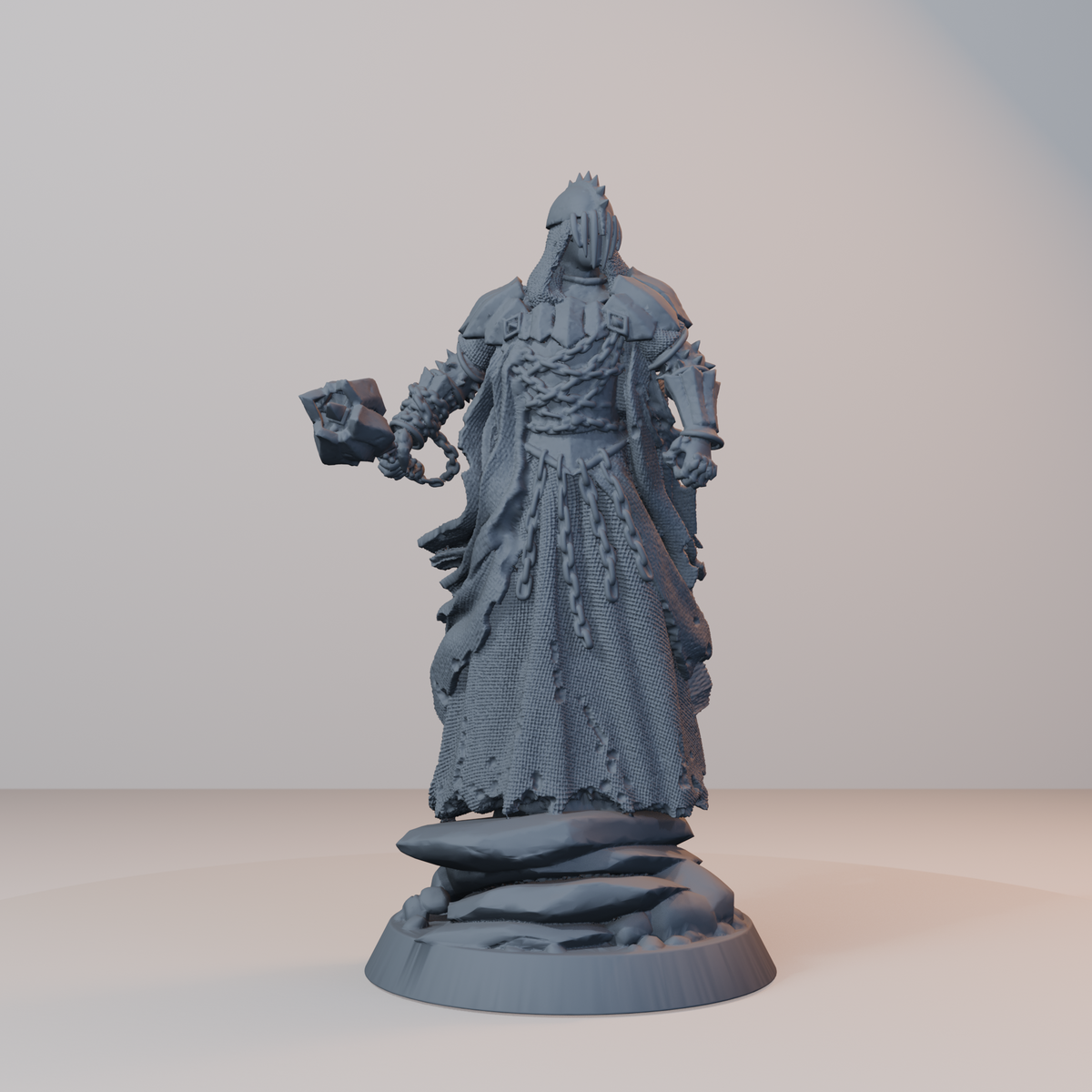 Baron's Soldiers Fantasy Miniatures - Wraith_Mace_Posed (repaired) - hero view