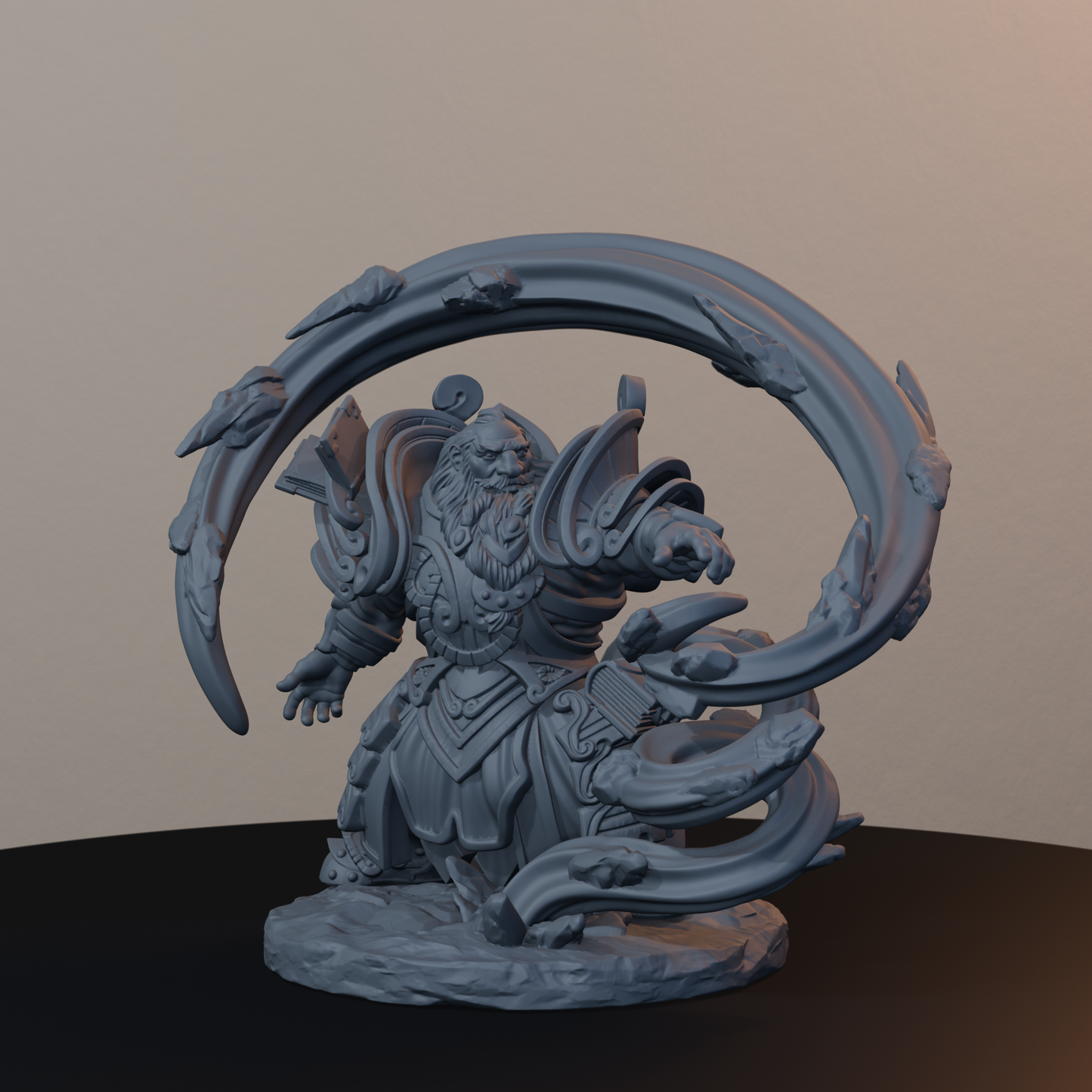 Geomancers Dwarf Miniatures - Geomancer Male Pose 01 - hero view