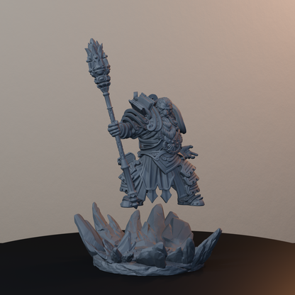 Geomancers Dwarf Miniatures - Geomancer Male Pose 02 - hero view