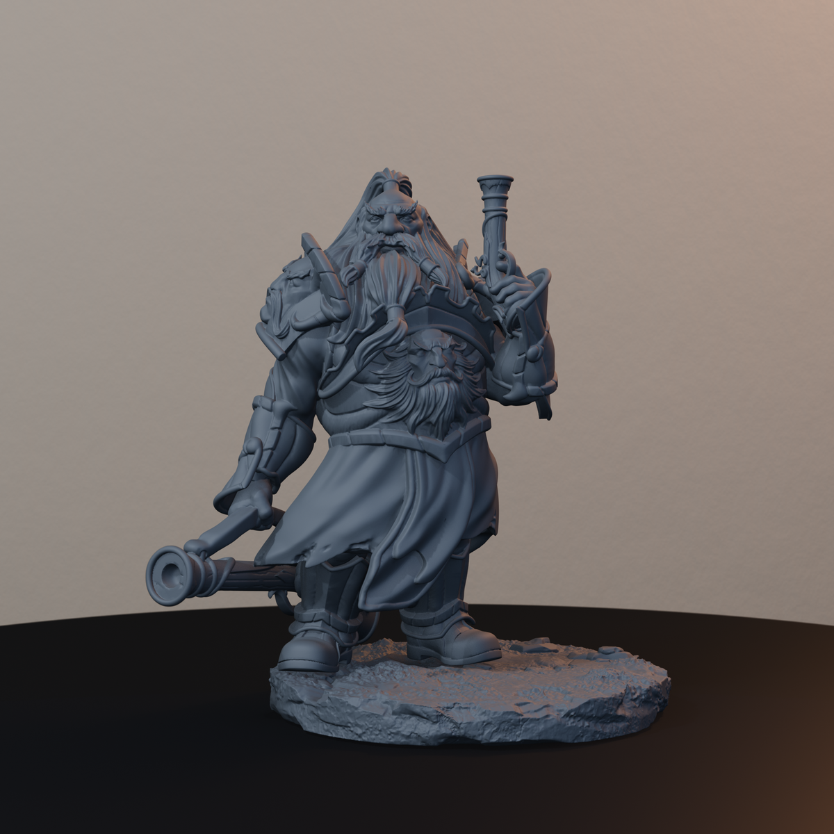 Steelbreaker Leadspitters Dwarf Miniatures - Steelbreaker Leadspitter Pose 02 - hero view