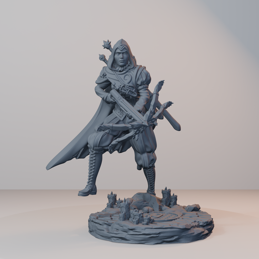 Archvillain Heroes Fantasy Miniatures - Isabetta of the Dawn (crossbow,hood) - hero view