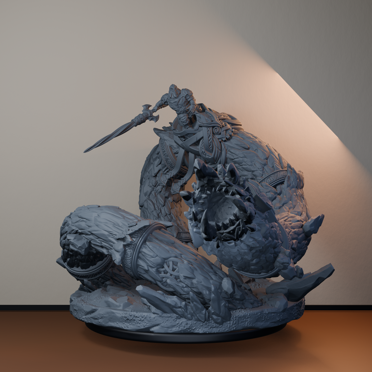 Stonewurm Riders Dwarf Miniatures - Stonewurm Rider Pose 04 Rider - hero view