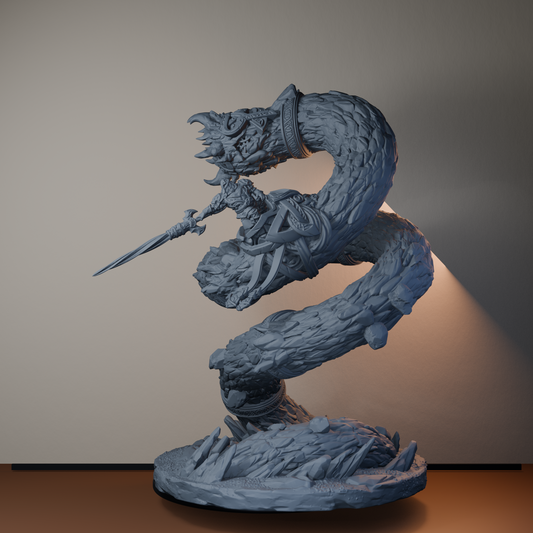 Stonewurm Riders Dwarf Miniatures - Stonewurm Rider Pose 01 Rider - hero view