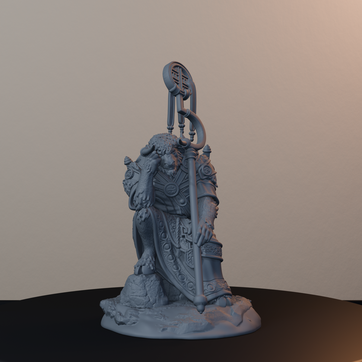 Yak Folk Fantasy Miniatures - Yak Folk Pose 01 - hero view