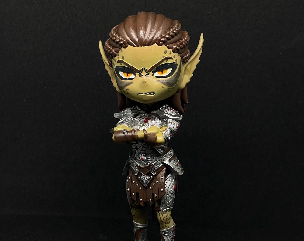 Lae'zel Chibi Figure - Baldur’s Gate 3 - resin tabletop miniature front view