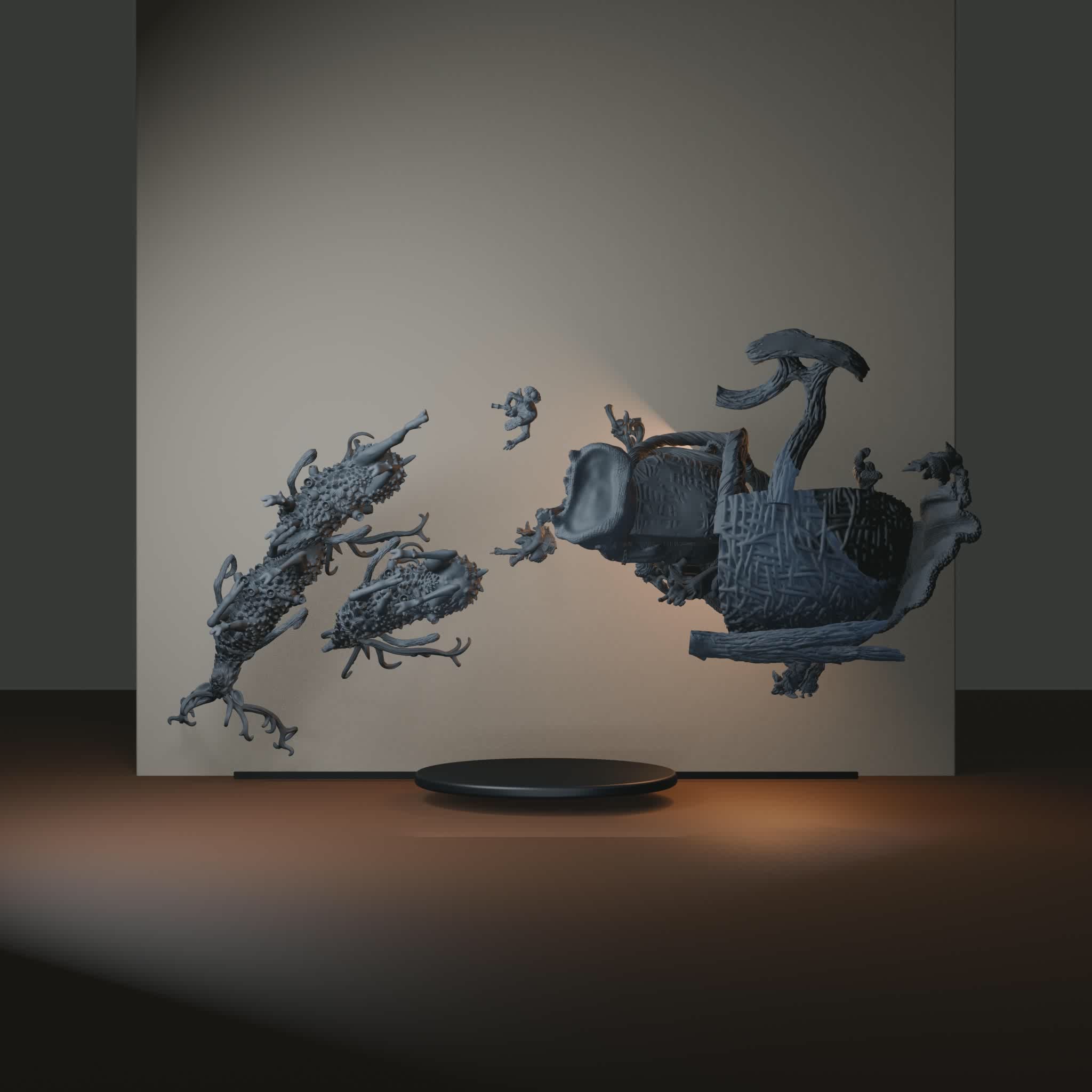 Krampus Sled Diorama Miniature - Krampus Sled Diorama - turntable view