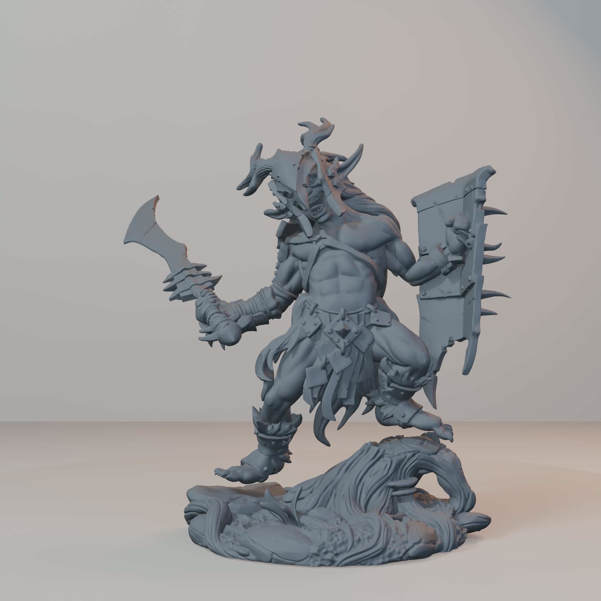 Pokeys Orc Miniatures - Pokeys Pose 03 - turntable view