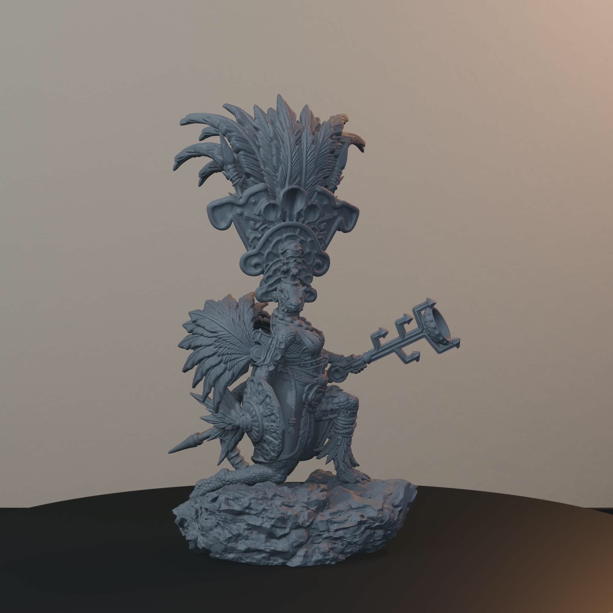 Agama Sundancers Fantasy Miniatures - Agama Sundancer Pose 01 - turntable view