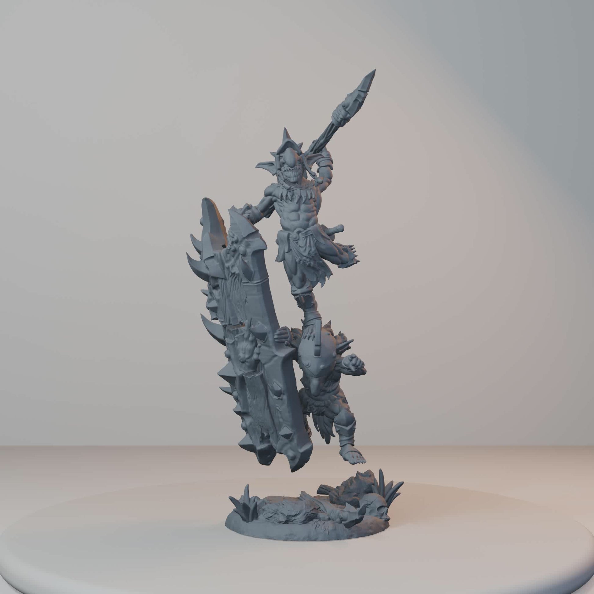Blocknsock Chucks Orc Miniatures - Blocknsock Chucks Pose 04 - turntable view