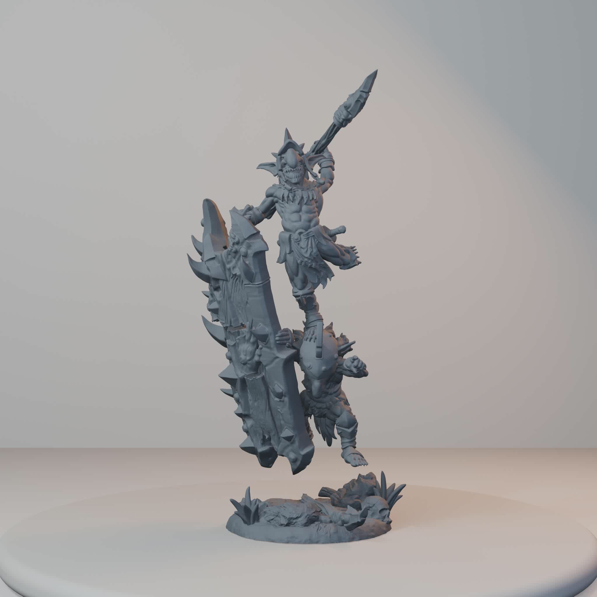 Blocknsock Chucks Orc Miniatures - Blocknsock Chucks Pose 04 - turntable view