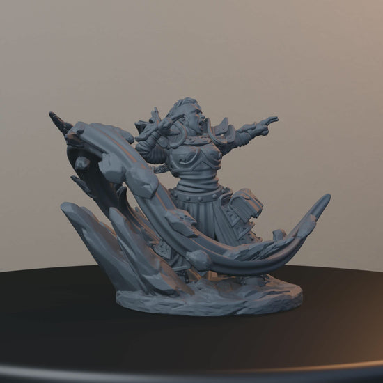 Geomancers Dwarf Miniatures - Geomancer Female Pose 01 - turntable view