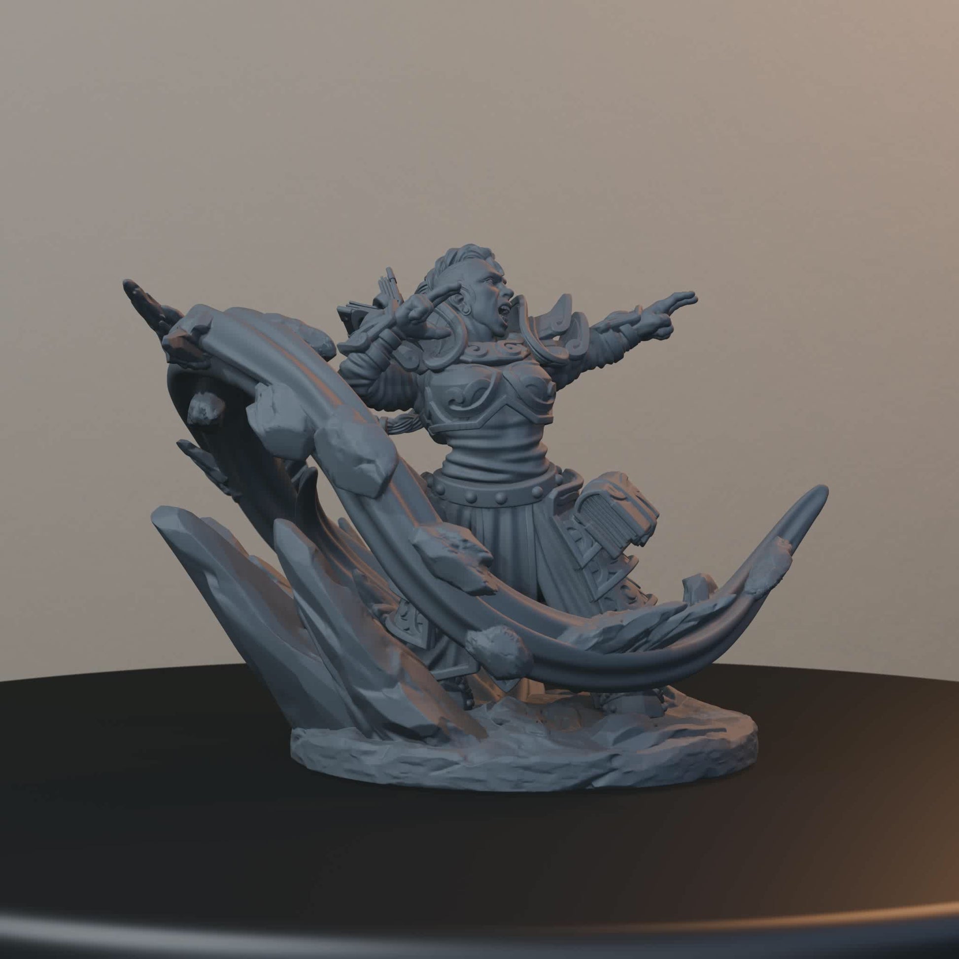 Geomancers Dwarf Miniatures - Geomancer Female Pose 01 - turntable view
