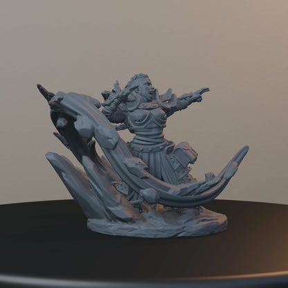 Geomancers Dwarf Miniatures - Geomancer Female Pose 01 - turntable view