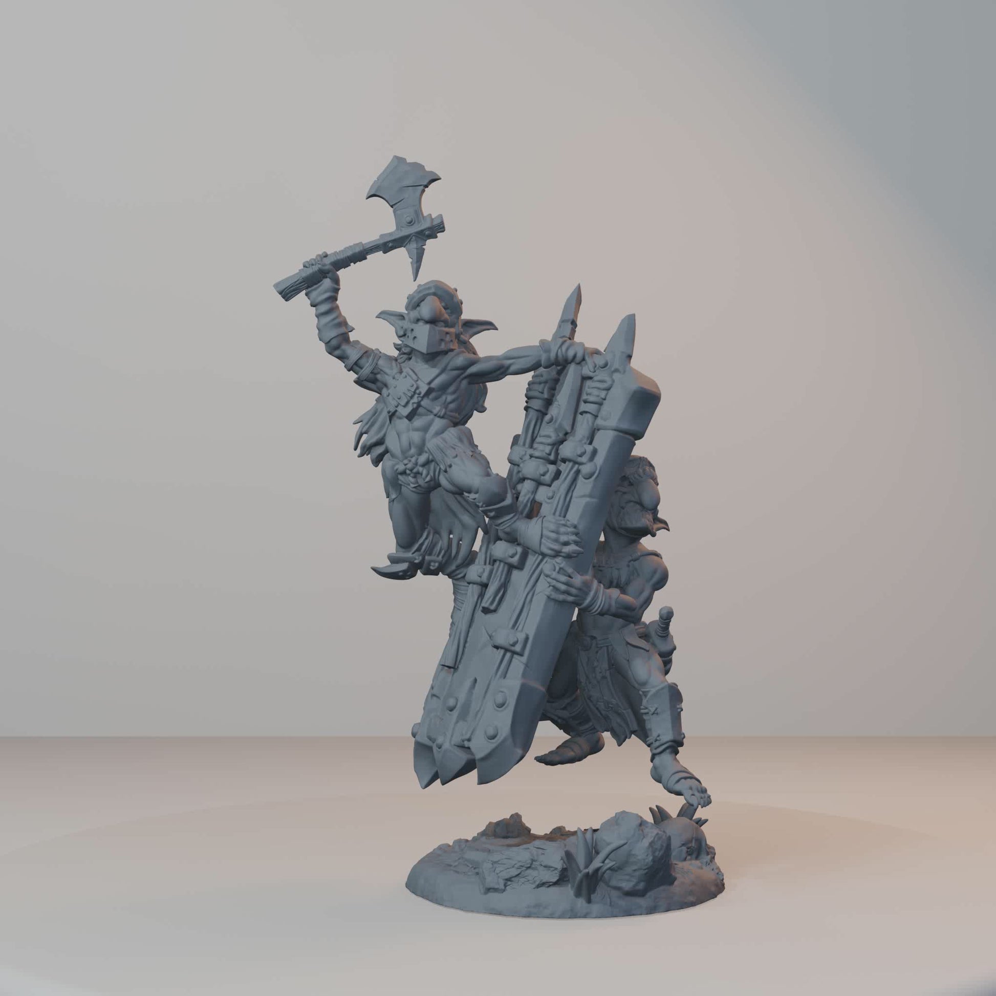 Blocknsock Chucks Orc Miniatures - Blocknsock Chucks Pose 03 - turntable view
