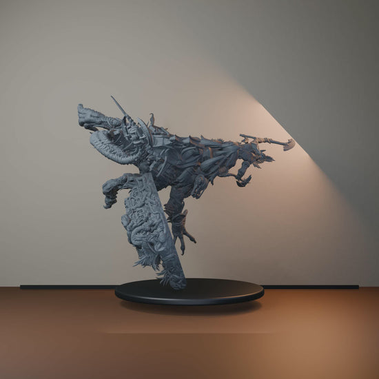 Mankutter Fleshripper Rider Fantasy Miniatures - Mankutter Fleshripper Rider - turntable view