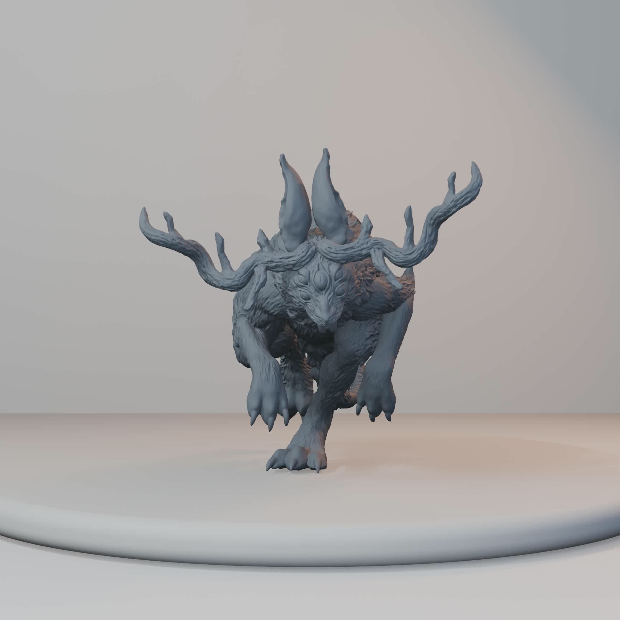 Jackalopes Fantasy Miniatures - Jackalope Pose 01 - turntable view