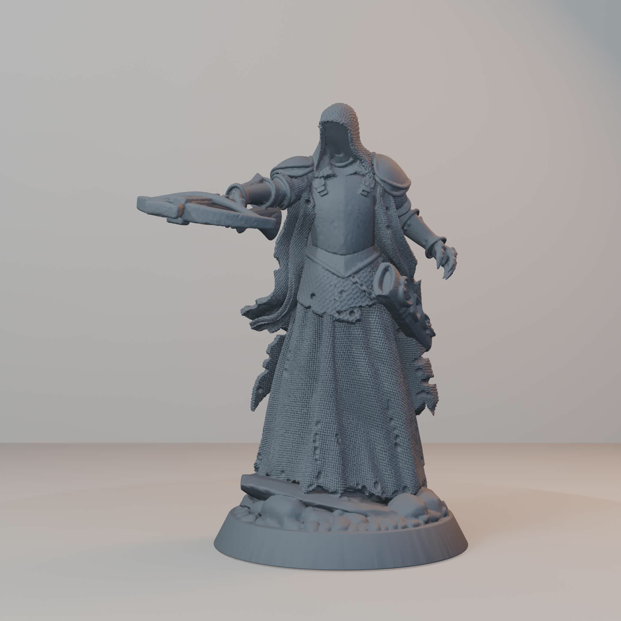 Baron's Soldiers Fantasy Miniatures - Wraith_Archer_Posed_v2 (repaired) - turntable view